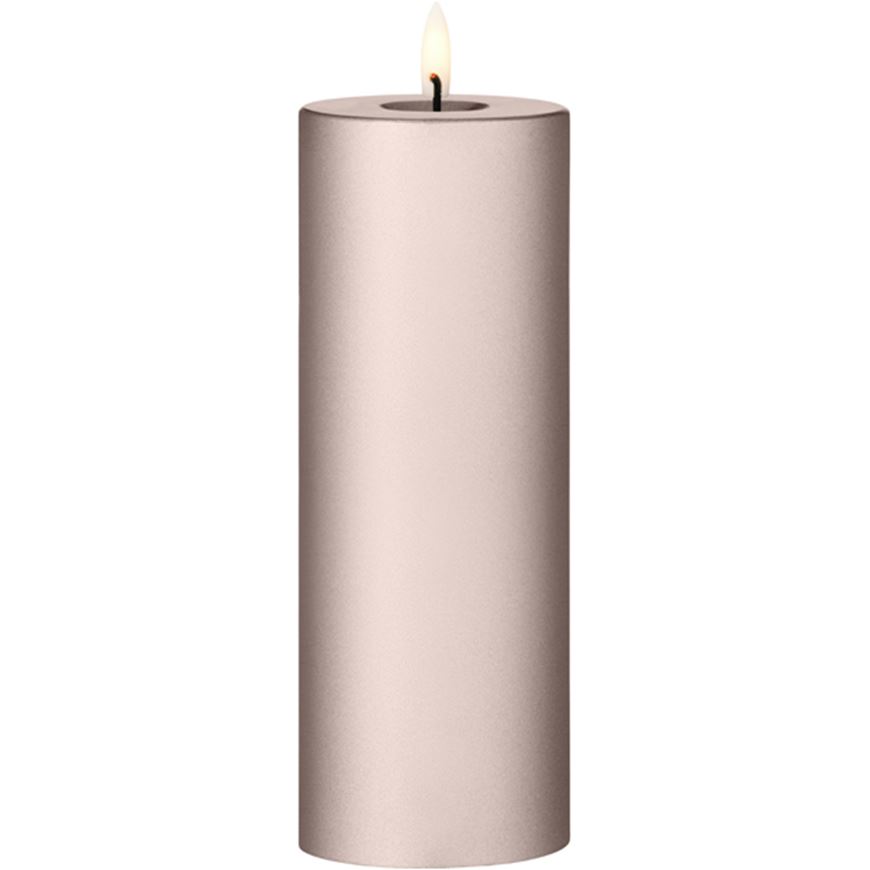 Picture of ERIK LED pillar candle champagne metallic - H20cm