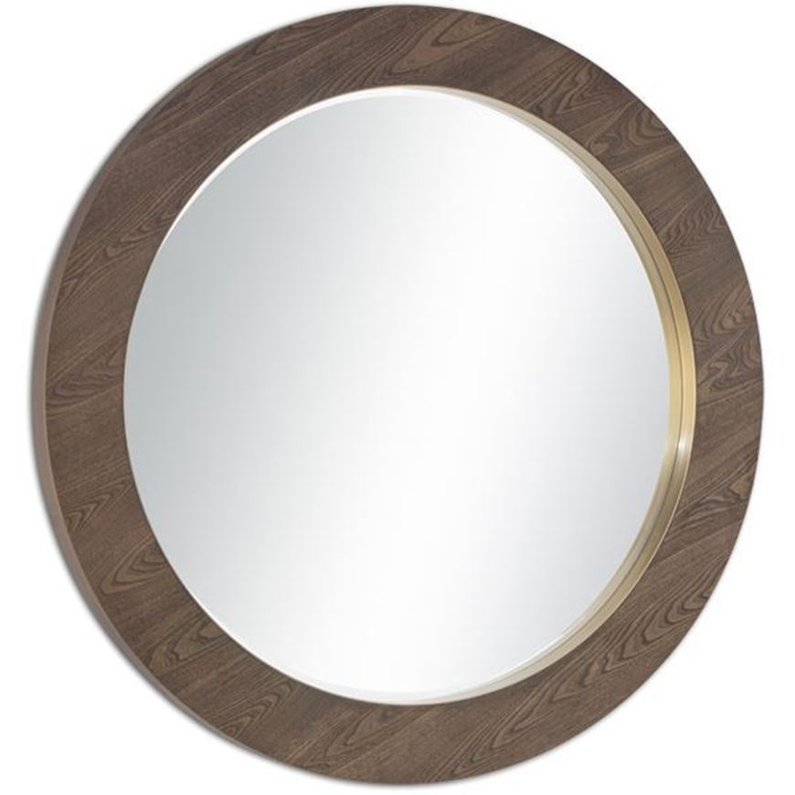 Picture of EMILIA wall mirror brown - dia 120cm