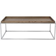 Picture of BREIT coffee table brown/chrome - 120x60cm