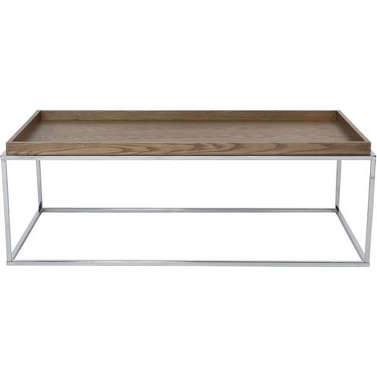 Picture of BREIT coffee table brown/chrome - 120x60cm