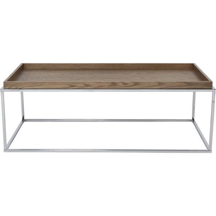 Picture of BREIT coffee table brown/chrome - 120x60cm