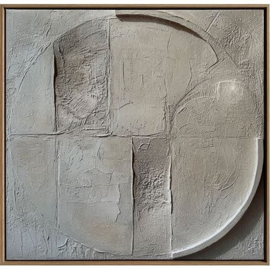 Picture of MINIMALIST I framed canvas oak - 62x62cm