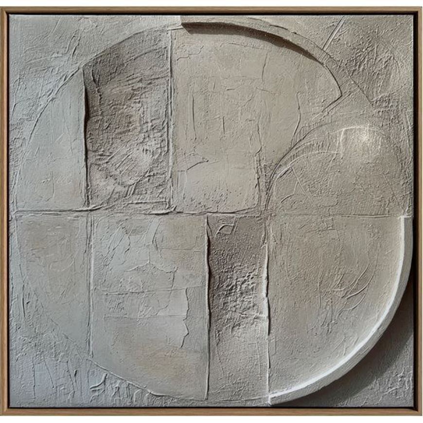 Picture of MINIMALIST I framed canvas oak - 62x62cm
