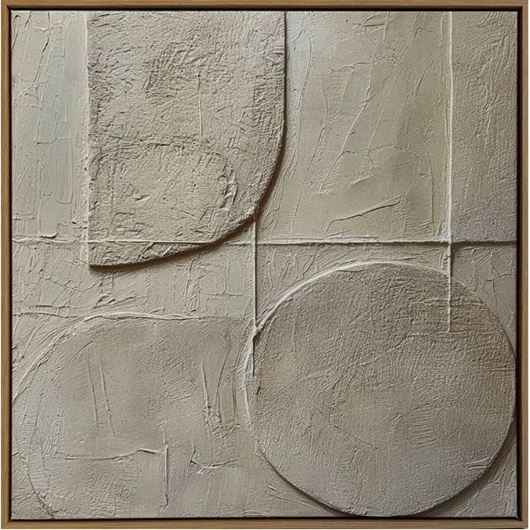 Picture of MINIMALIST II framed canvas oak - 62x62cm