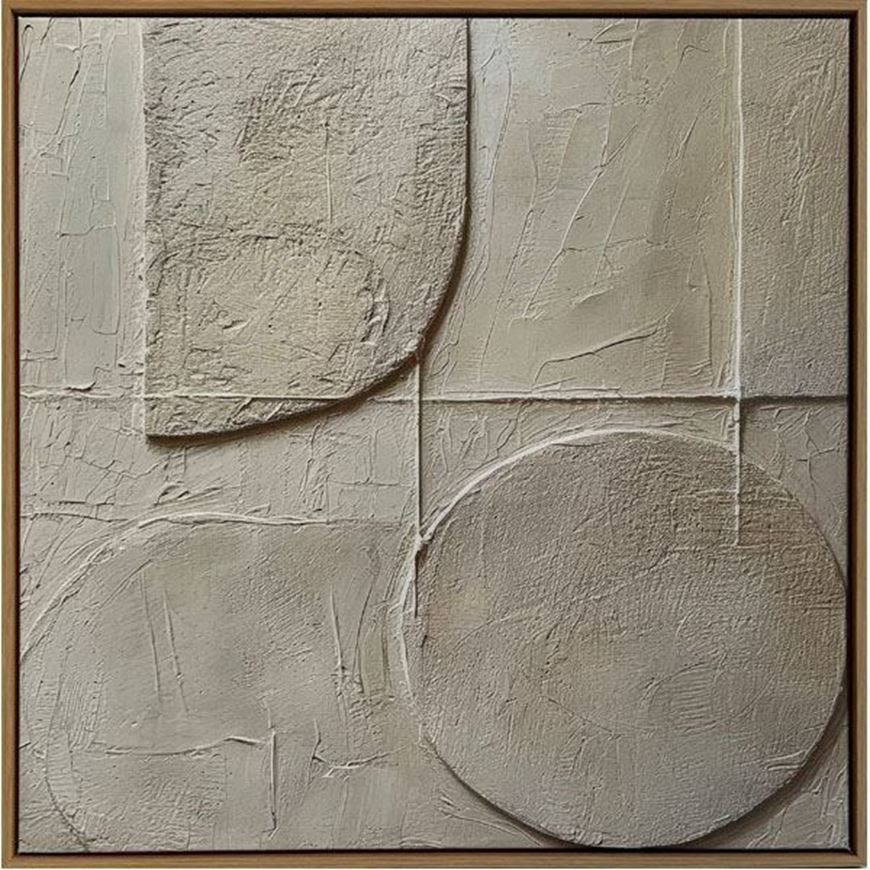 Picture of MINIMALIST II framed canvas oak - 62x62cm