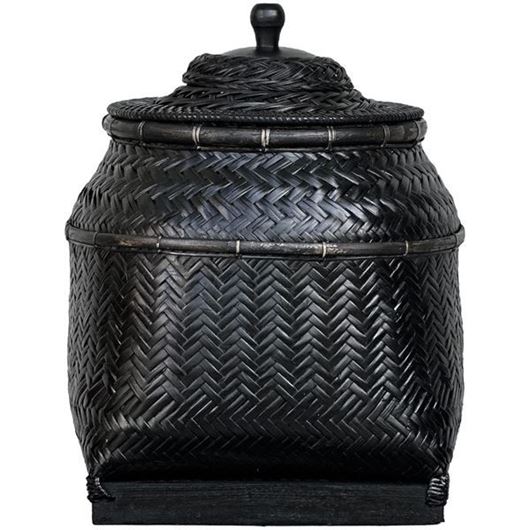 Picture of AMAN basket with lid black - H40cm