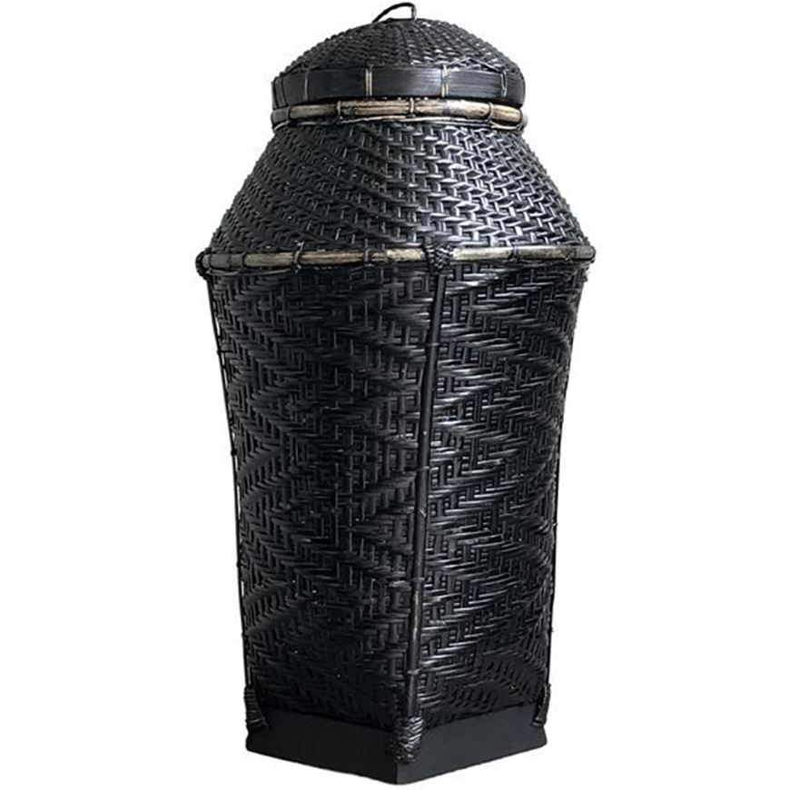 Picture of AWAN basket with lid black - H56cm