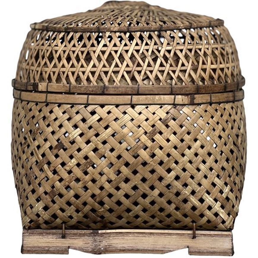 Picture of JANINA basket with lid brown - H37cm
