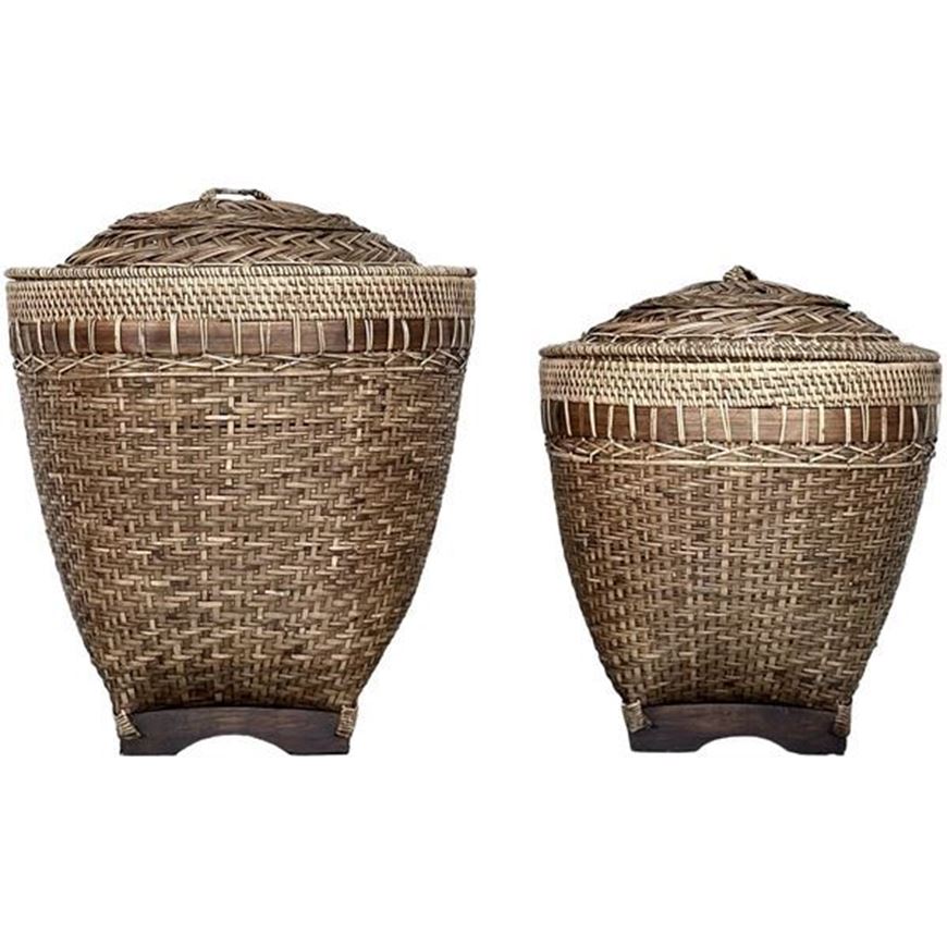 Picture of TULU basket with lid brown set of 2