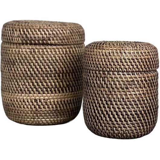 Picture of BULU basket with lid brown set of 2