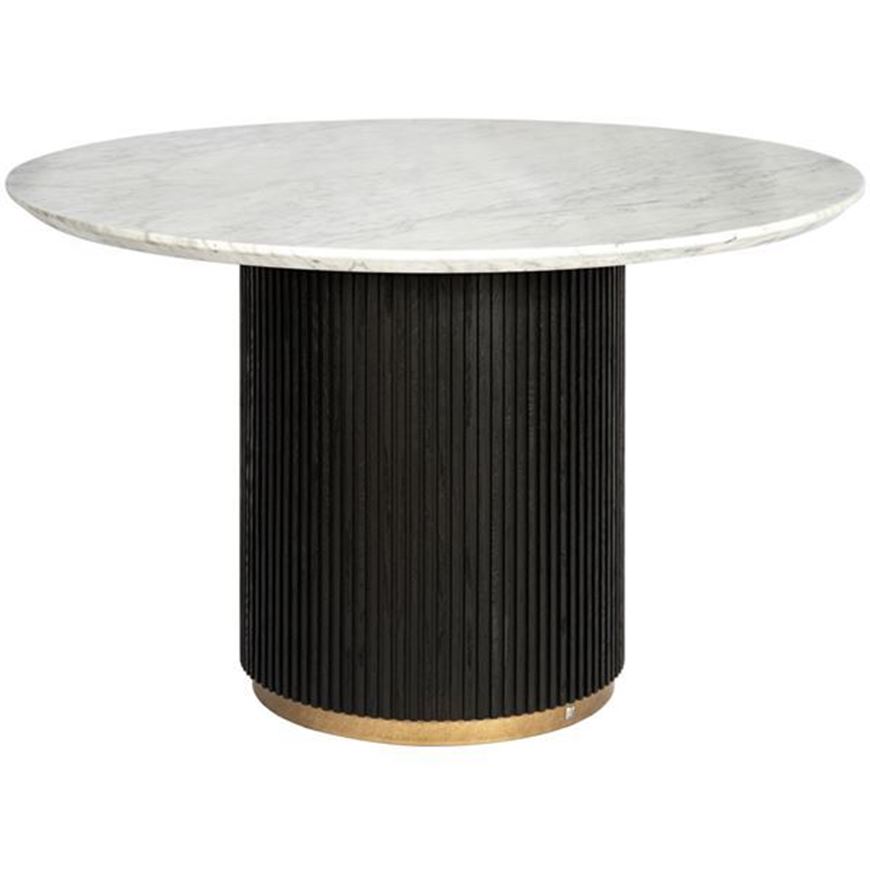Picture of AURELIA dining table white/black - dia 120cm