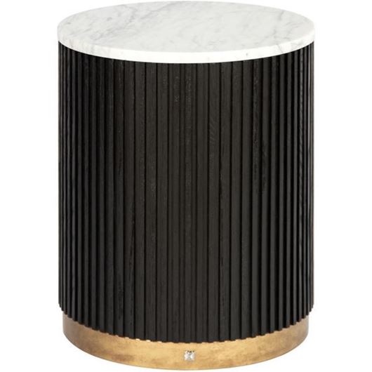 Picture of AURELIA side table white/black - dia 45cm