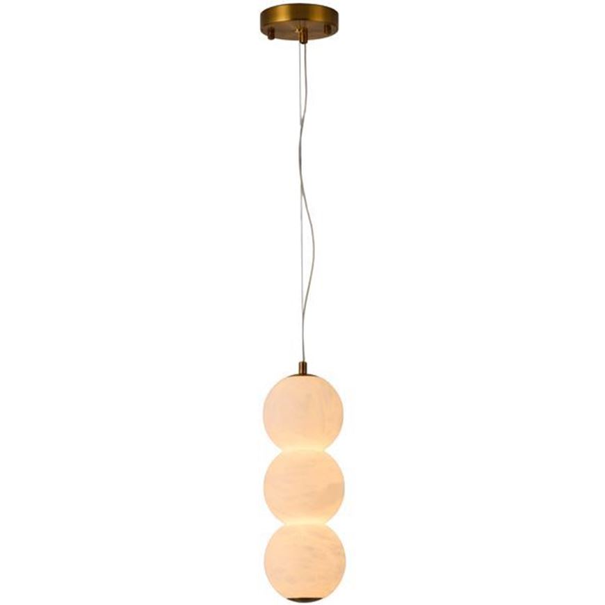 Picture of OXFORD I pendant lamp white/brass - dia 12cm