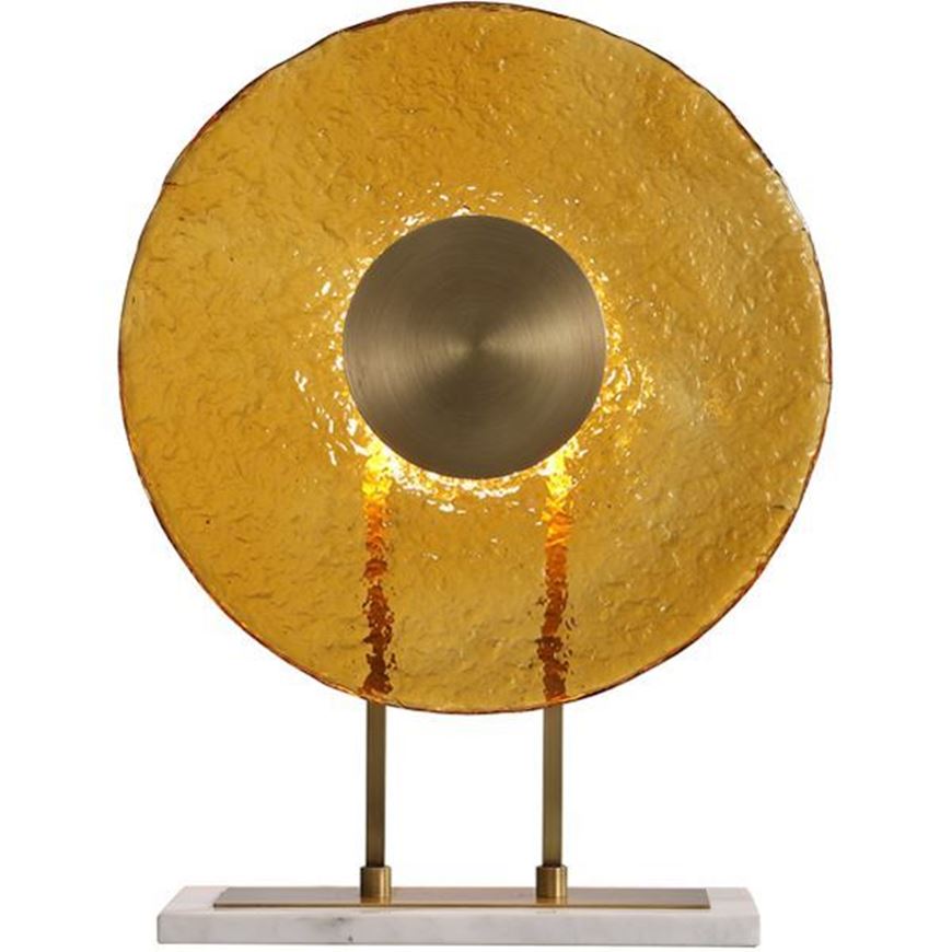 Picture of GLEAMING table lamp gold/white - H48cm