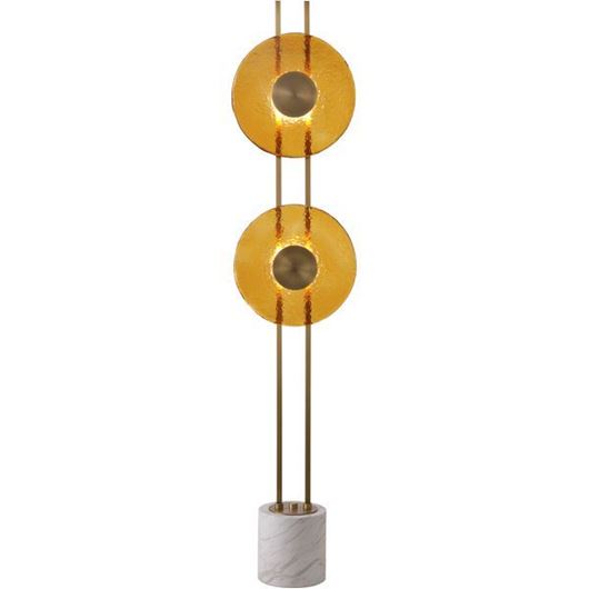 Picture of GLEAMING floor lamp gold/white - H170cm