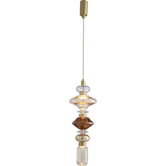 Picture of ASTEROPE IV pendant lamp clear/gold - dia 23cm