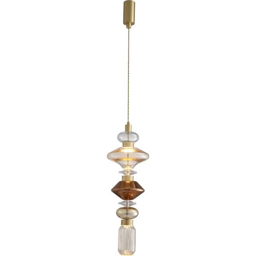Picture of ASTEROPE IV pendant lamp clear/gold - dia 23cm