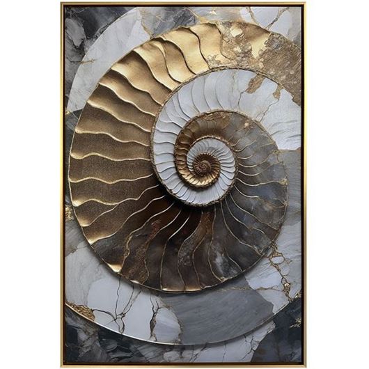 Picture of CONCH III framed canvas gold - 63x93cm