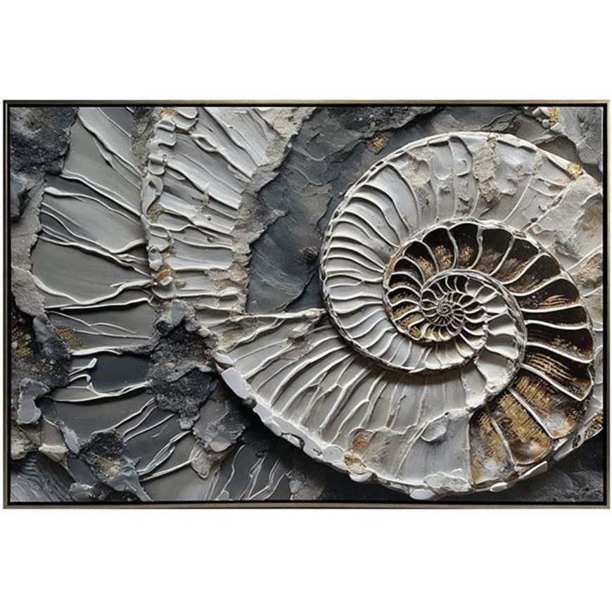 Picture of CONCH V framed canvas silver - 122x82cm