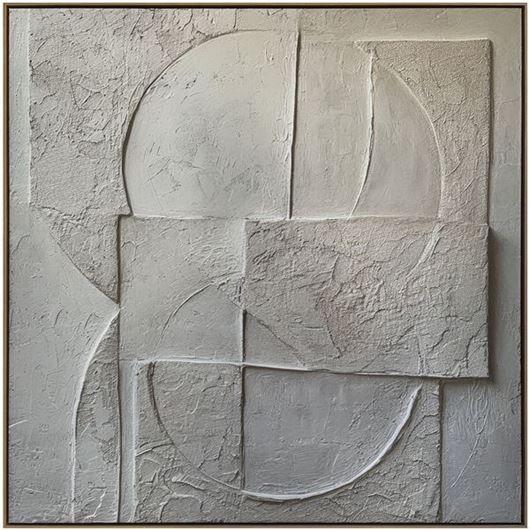 Picture of MINIMALIST III framed canvas oak - 123x123cm