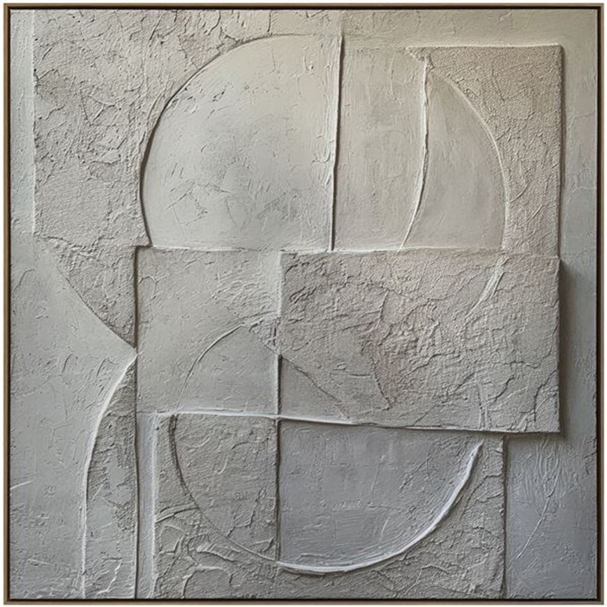 Picture of MINIMALIST III framed canvas oak - 123x123cm