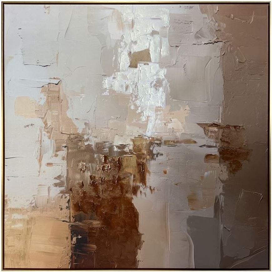 Picture of FOLLOW I framed canvas gold - 123x123cm