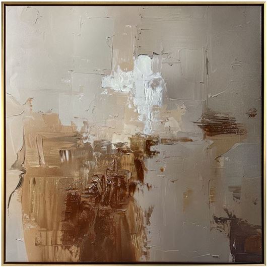 Picture of FOLLOW II framed canvas gold - 83x83cm