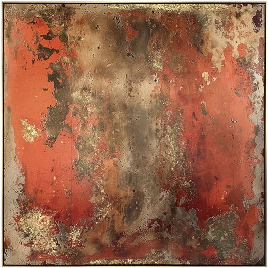 Picture of MONDIA I framed canvas gold - 143x143cm