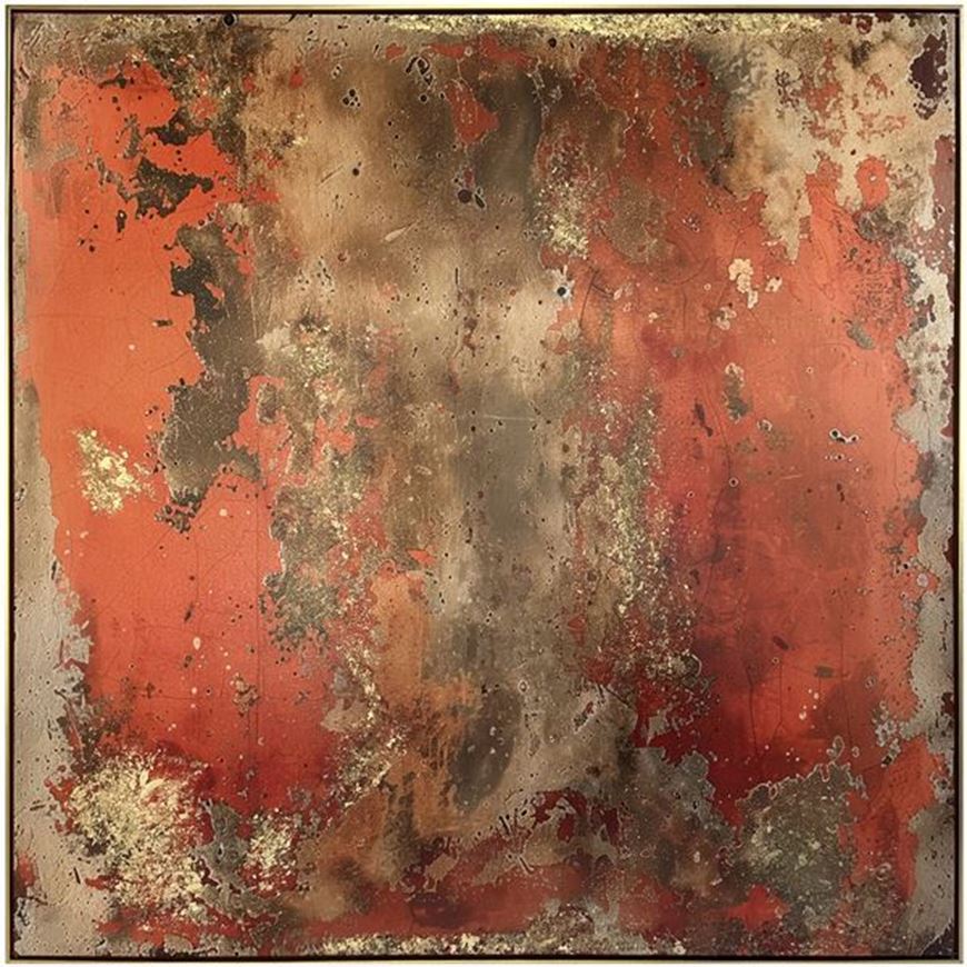 Picture of MONDIA I framed canvas gold - 143x143cm