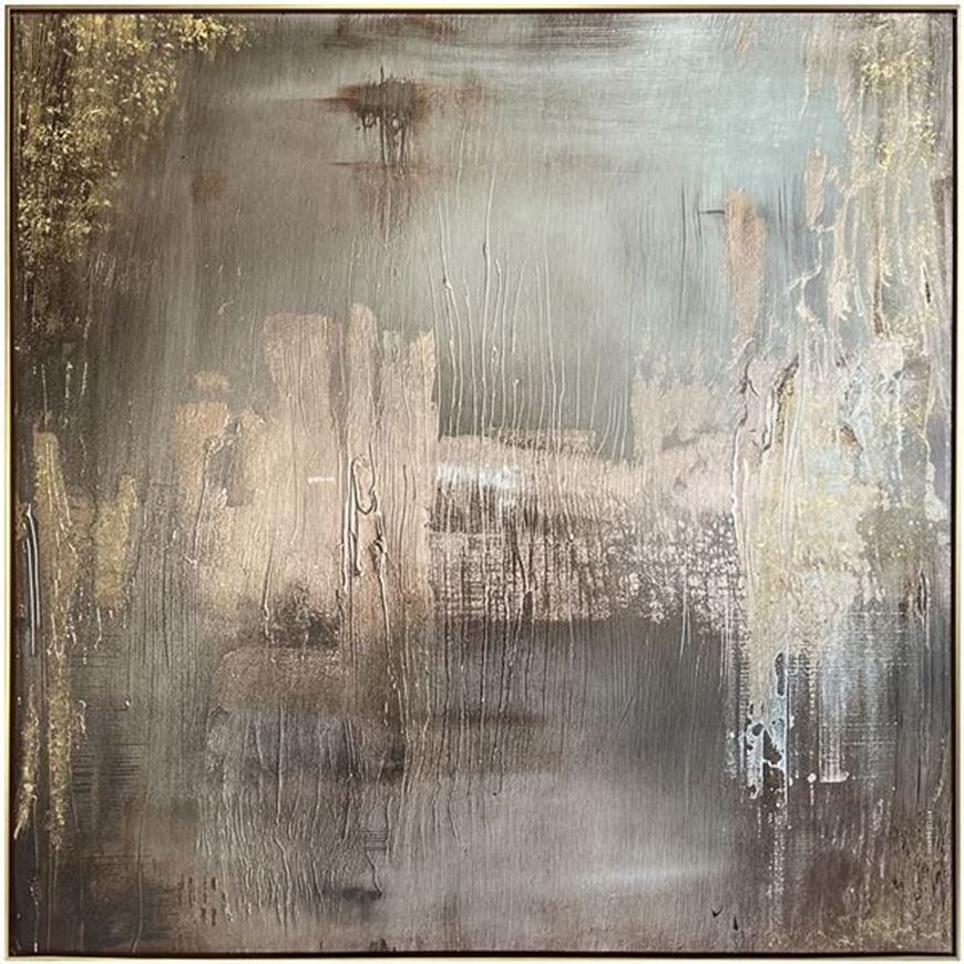 Picture of RETRO II framed canvas gold - 143x143cm