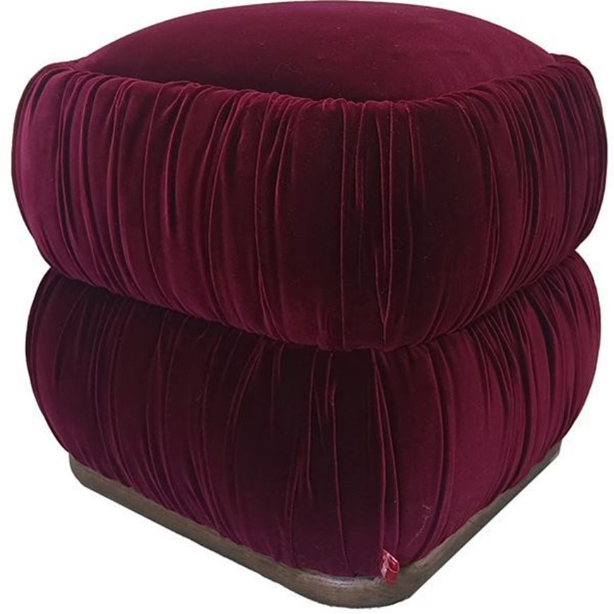 Picture of WHIMSY stool burgundy - 45x45cm