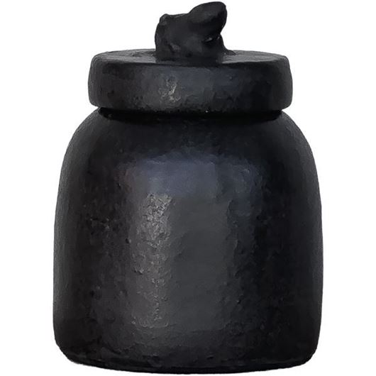 Picture of KODOK jar with lid black - H19cm