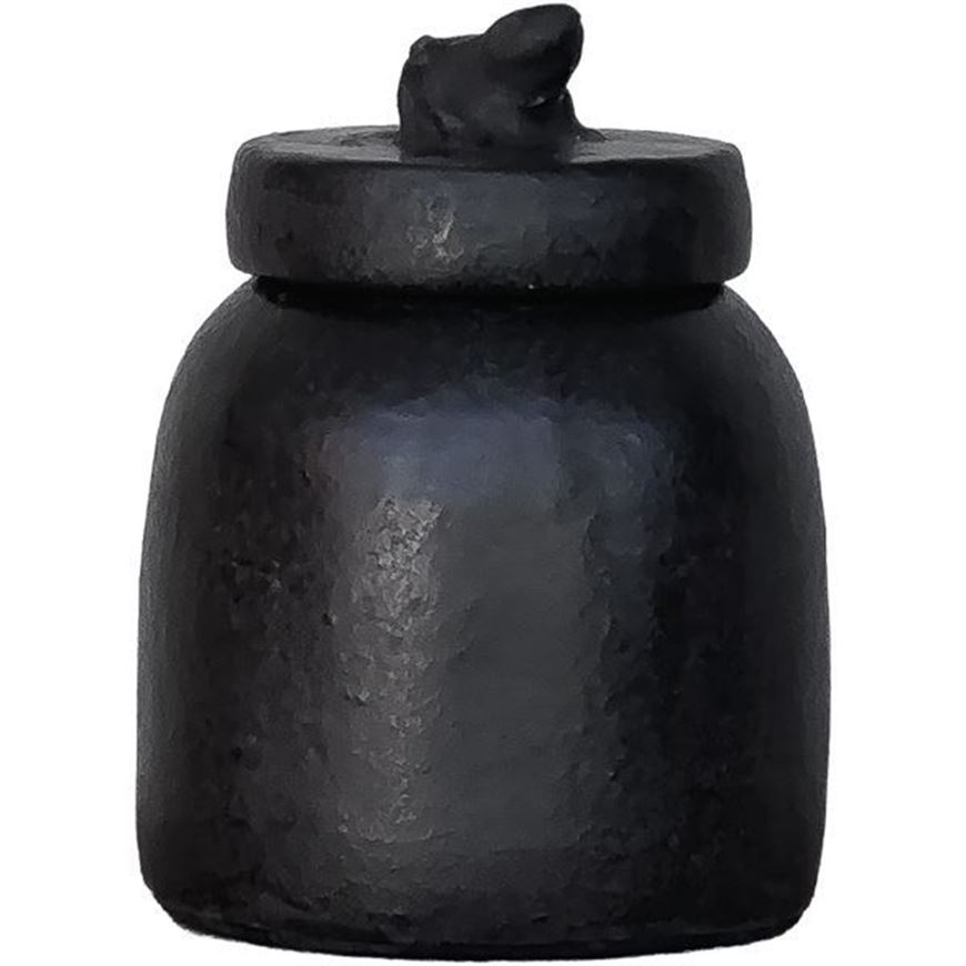 Picture of KODOK jar with lid black - H19cm