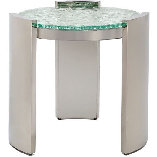 Picture of BUB side table clear/stainless steel - dia 54cm