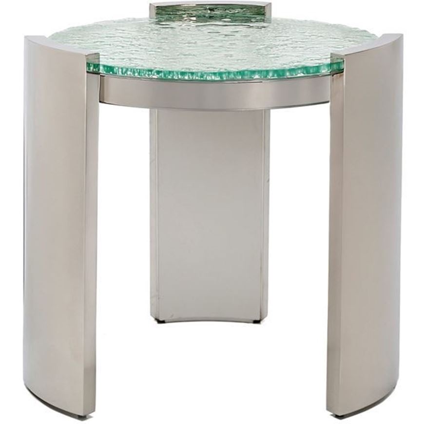 Picture of BUB side table clear/stainless steel - dia 54cm