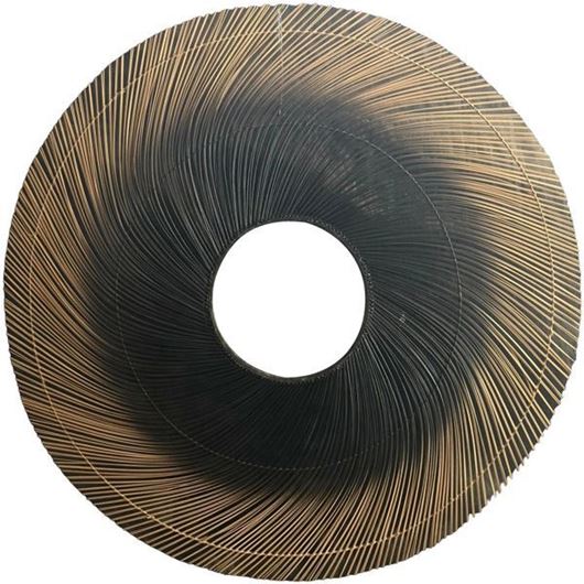 Picture of SUN wall mirror natural/black - dia 120cm