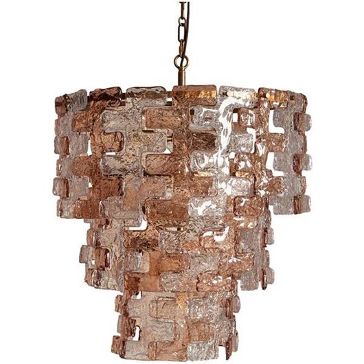 Picture of POMPON pendant lamp pink/brass - dia64cm