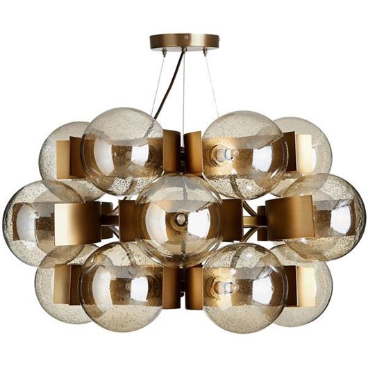 Picture of UNIVERS pendant lamp amber/brass