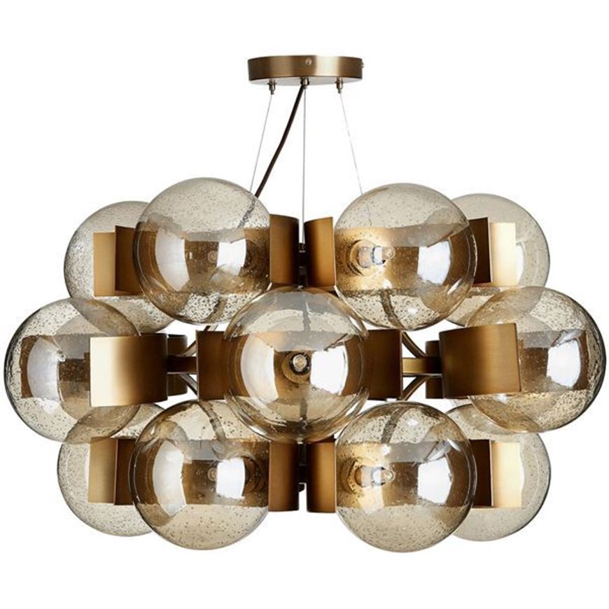 Picture of UNIVERS pendant lamp amber/brass