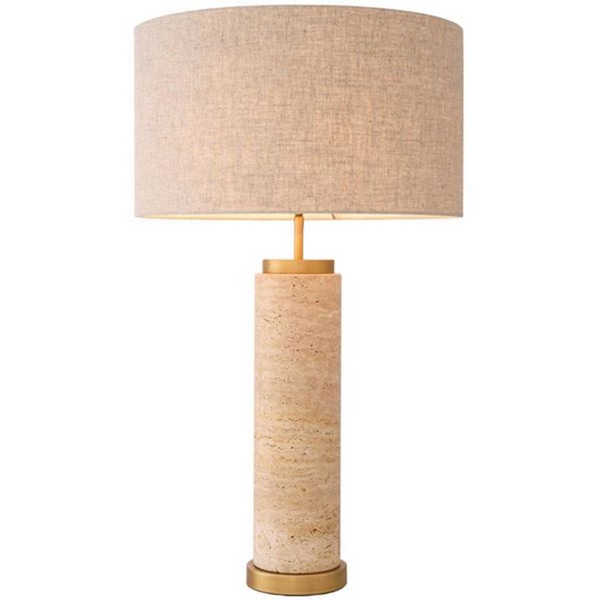 Picture of UDINE table lamp beige/natura l-H75cm