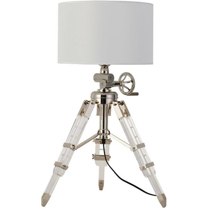 Picture of TELESCOPE table lamp white/chrome -H81cm