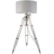 Picture of TELESCOPE floor lamp white/chrome -H195cm