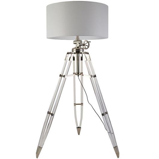 Picture of TELESCOPE floor lamp white/chrome -H195cm