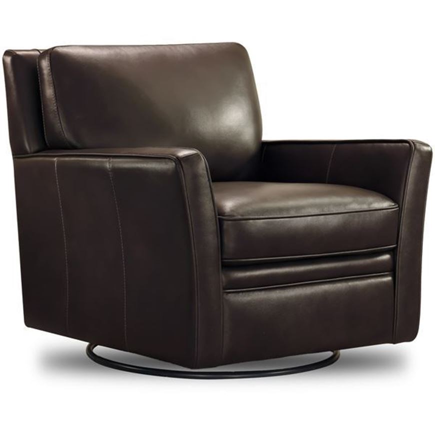 Picture of TODD swivel armchair leather brown