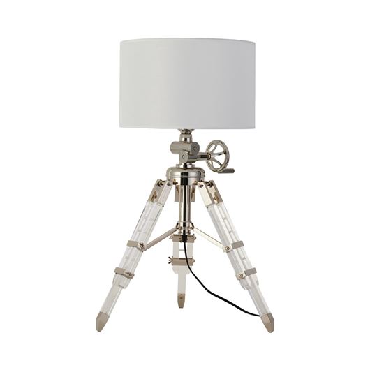 Picture of TELESCOPE table lamp white/chrome -H81cm