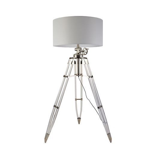 Picture of TELESCOPE floor lamp white/chrome -H195cm