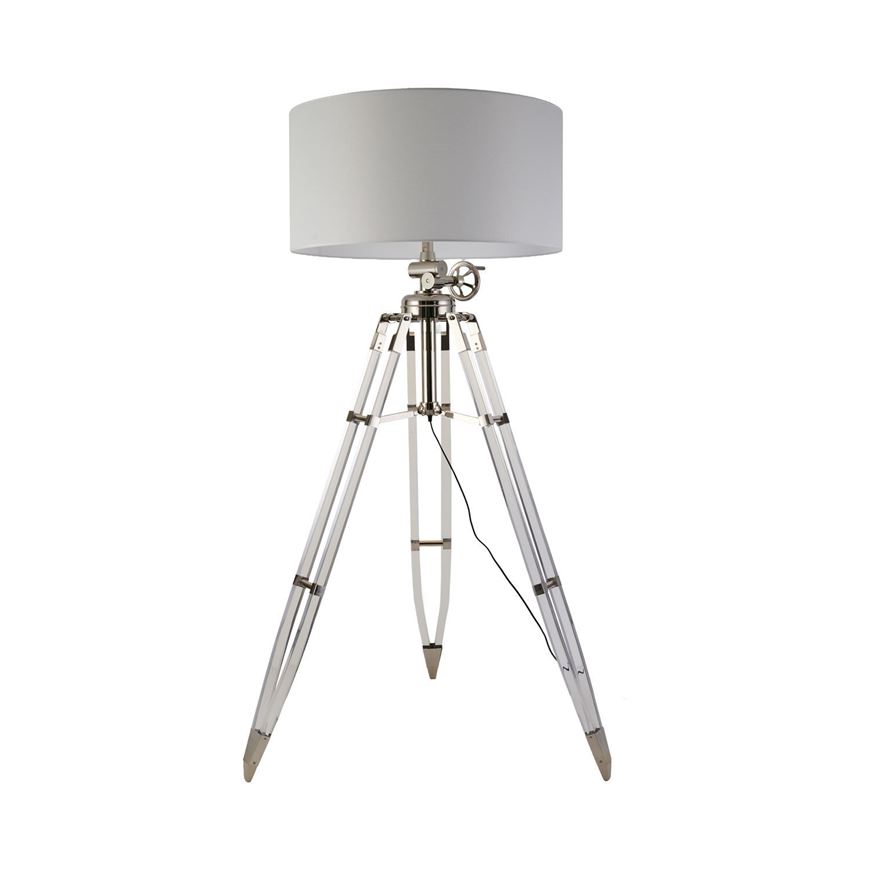 Picture of TELESCOPE floor lamp white/chrome -H195cm
